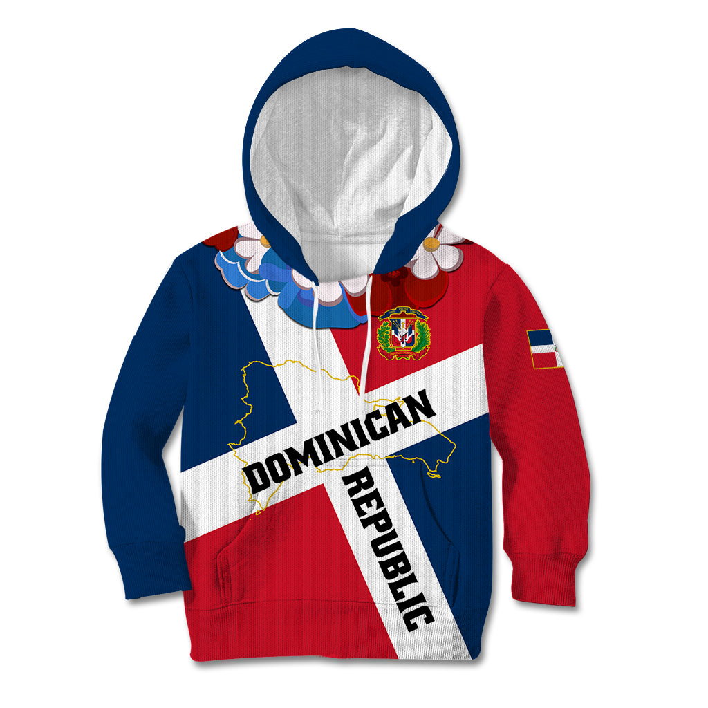 Dominican Republic Independence Day Kid Hoodie Coat Of Arms Flag Style - Wonder Print Shop