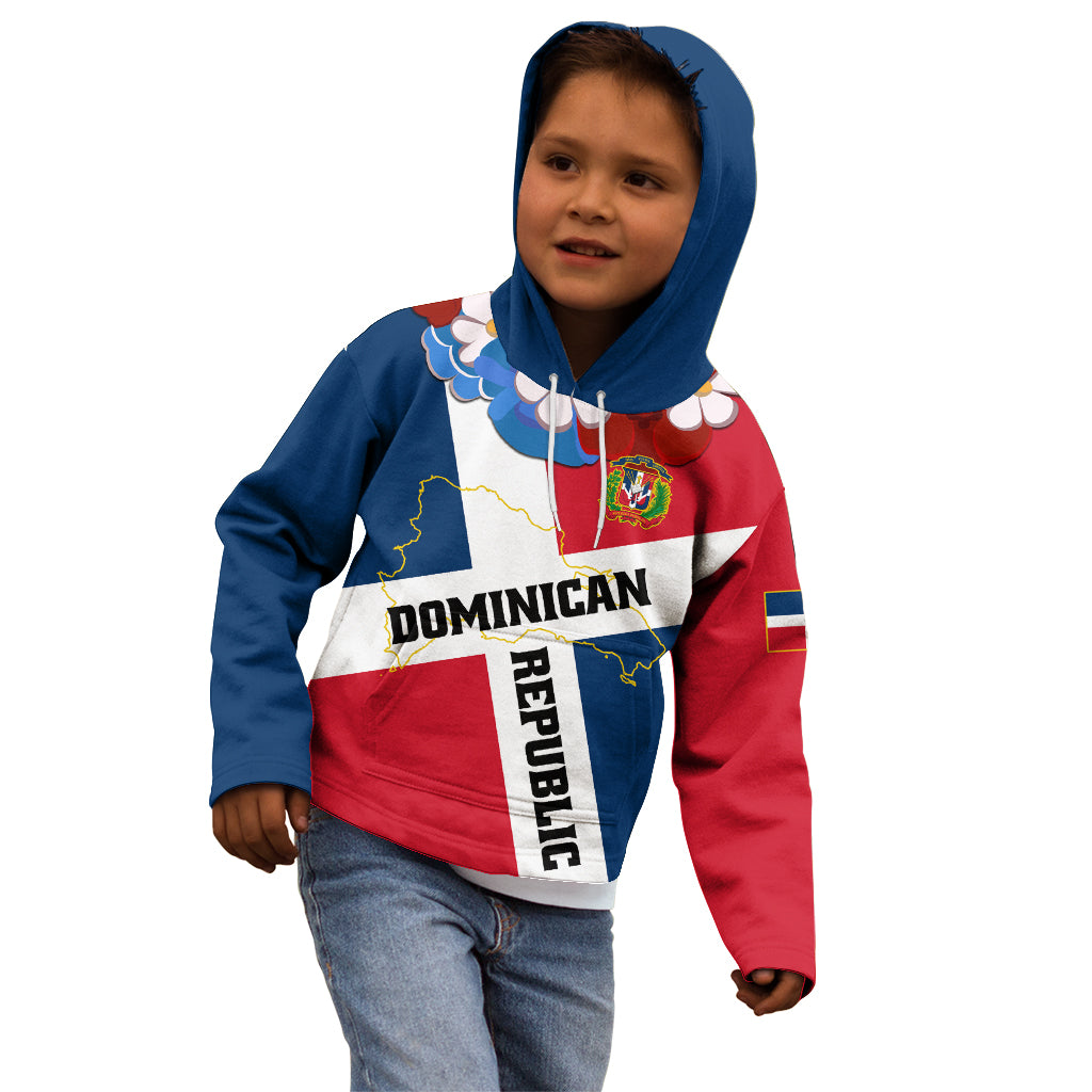 Dominican Republic Independence Day Kid Hoodie Coat Of Arms Flag Style - Wonder Print Shop