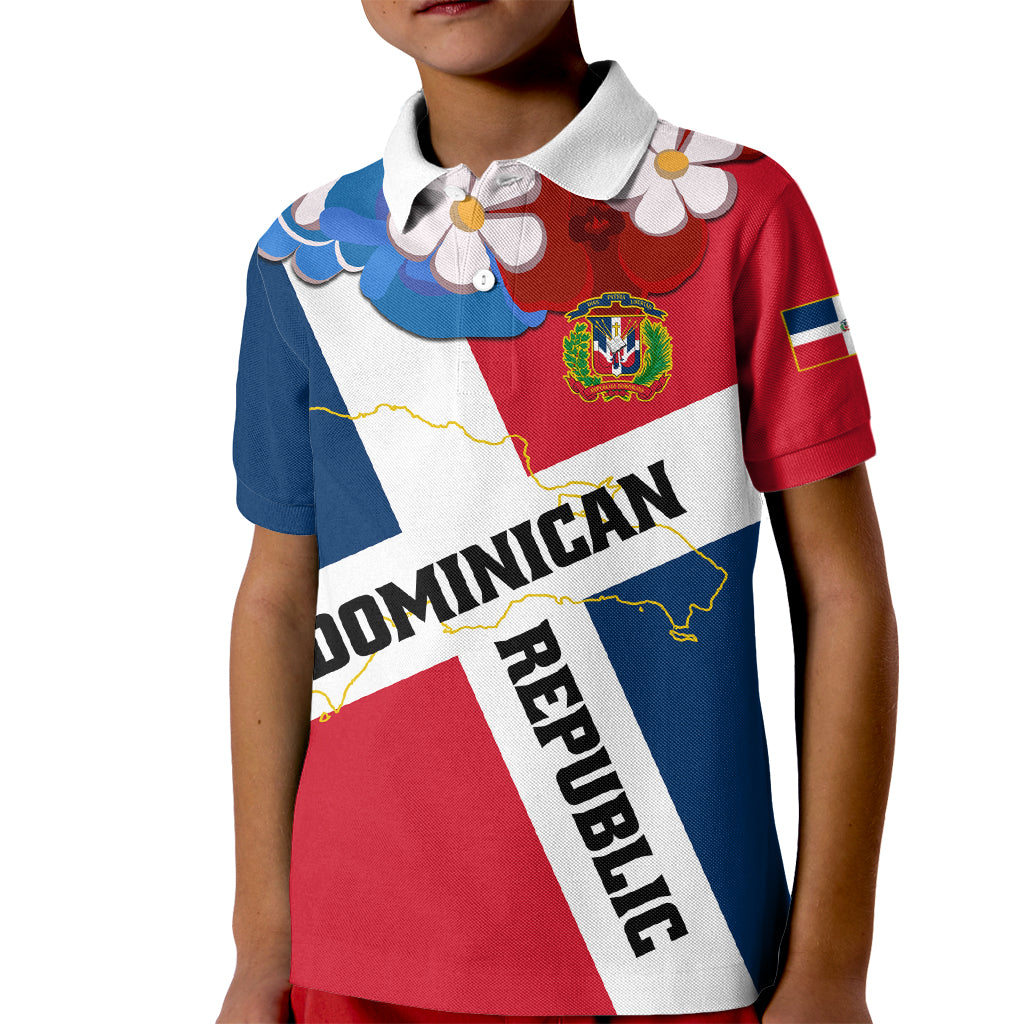 Dominican Republic Independence Day Kid Polo Shirt Coat Of Arms Flag Style LT01