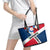 Dominican Republic Independence Day Leather Tote Bag Coat Of Arms Flag Style LT01