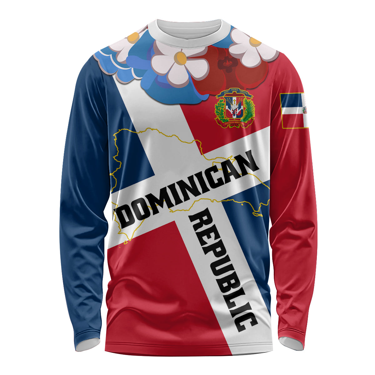 Dominican Republic Independence Day Long Sleeve Shirt Coat Of Arms Flag Style - Wonder Print Shop