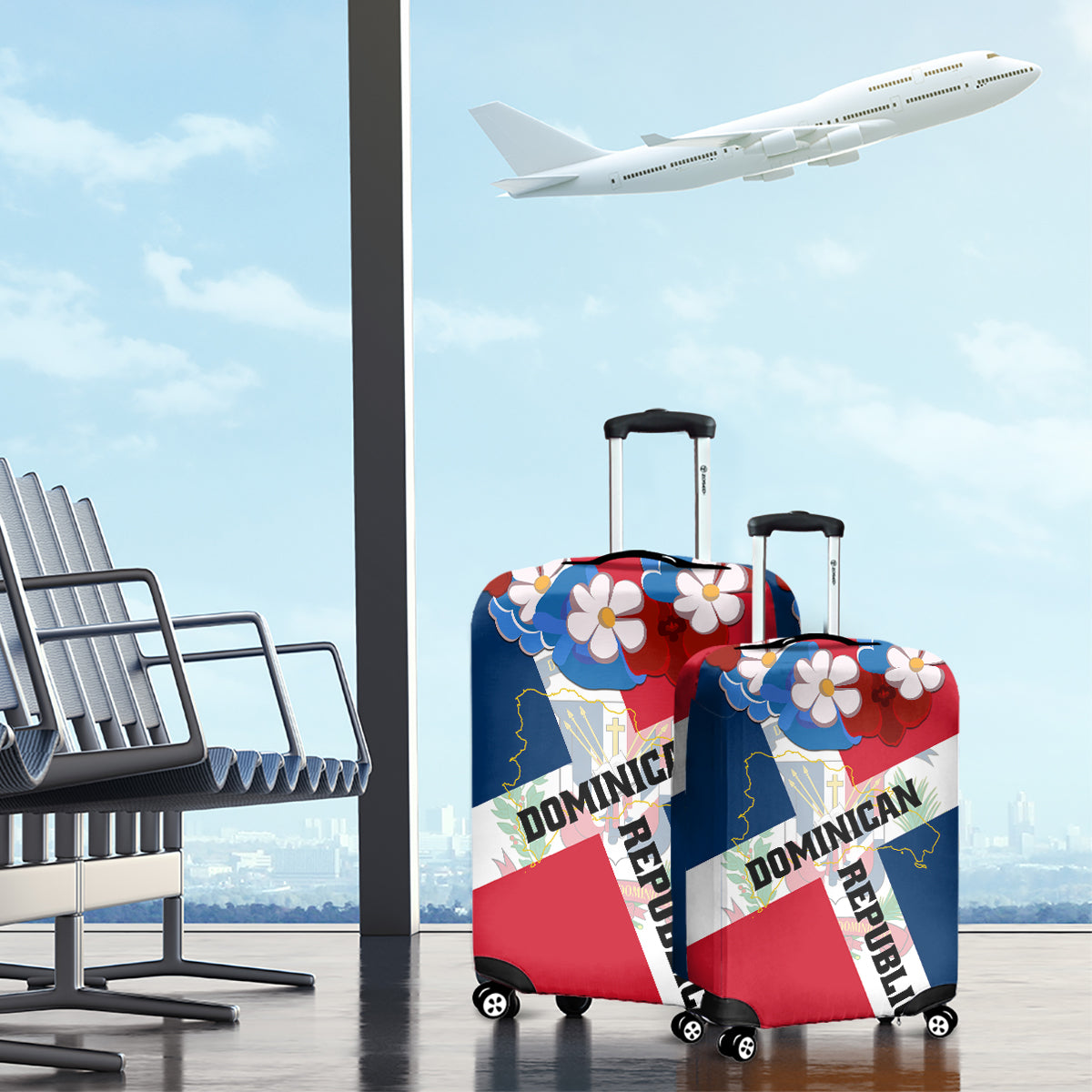 Dominican Republic Independence Day Luggage Cover Coat Of Arms Flag Style - Wonder Print Shop