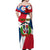 Dominican Republic Independence Day Off Shoulder Maxi Dress Coat Of Arms Flag Style LT01