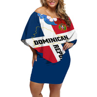 Dominican Republic Independence Day Off Shoulder Short Dress Coat Of Arms Flag Style - Wonder Print Shop