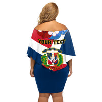 Dominican Republic Independence Day Off Shoulder Short Dress Coat Of Arms Flag Style - Wonder Print Shop