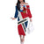 Dominican Republic Independence Day Off The Shoulder Long Sleeve Dress Coat Of Arms Flag Style LT01