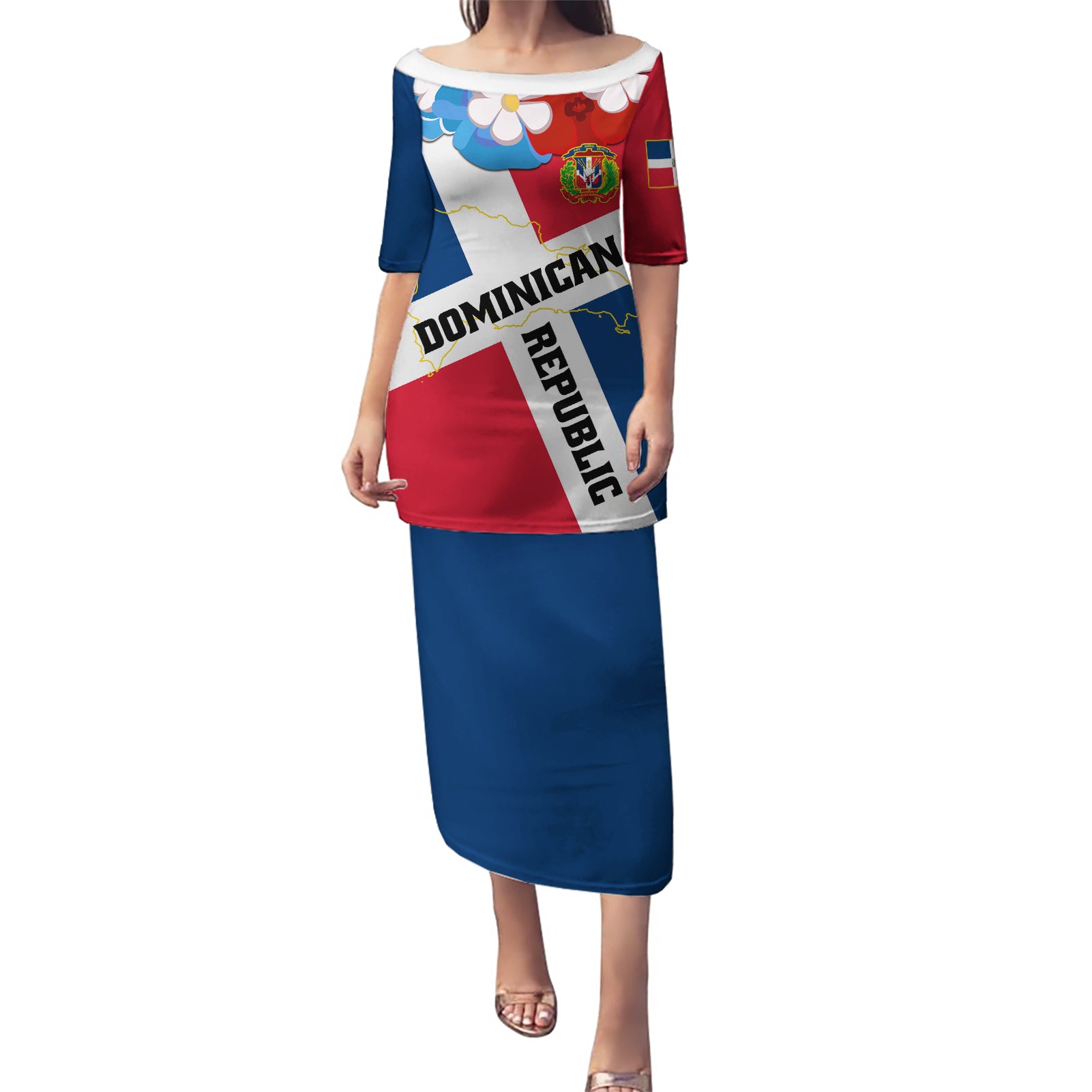 Dominican Republic Independence Day Puletasi Coat Of Arms Flag Style - Wonder Print Shop