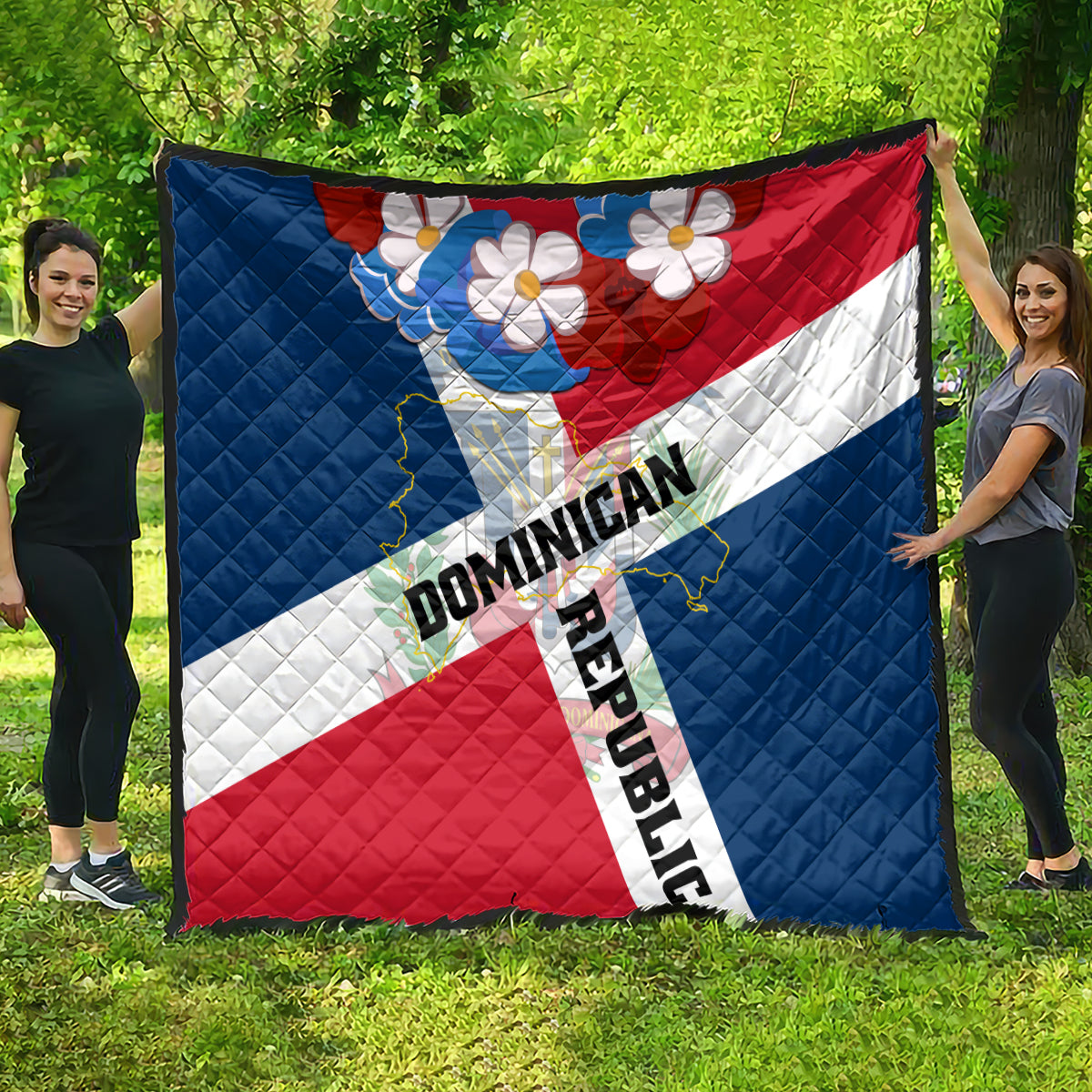 Dominican Republic Independence Day Quilt Coat Of Arms Flag Style - Wonder Print Shop