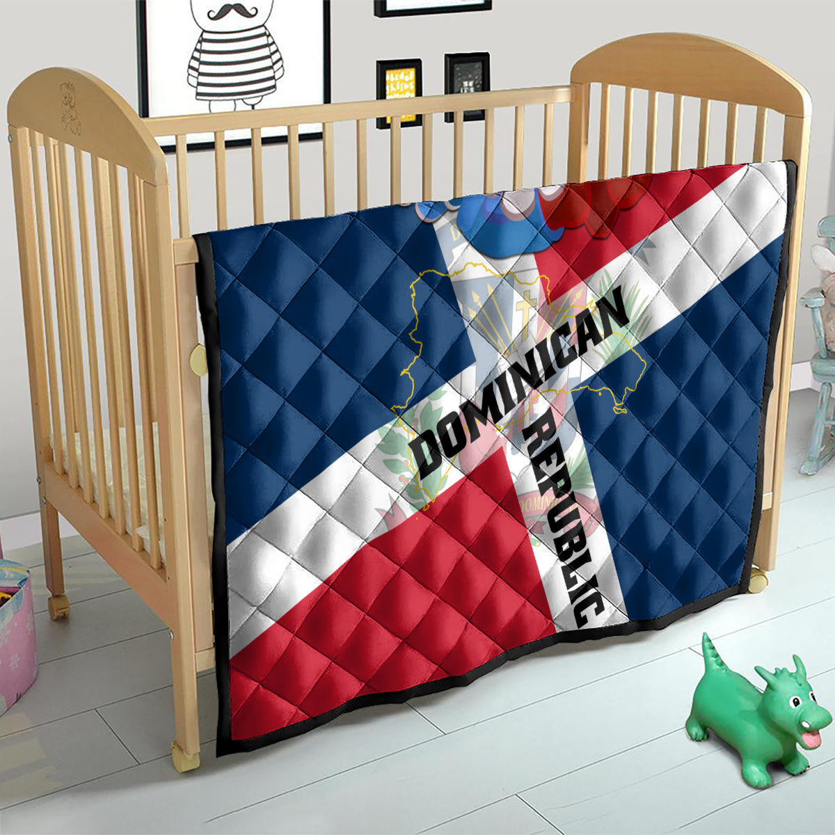 Dominican Republic Independence Day Quilt Coat Of Arms Flag Style - Wonder Print Shop