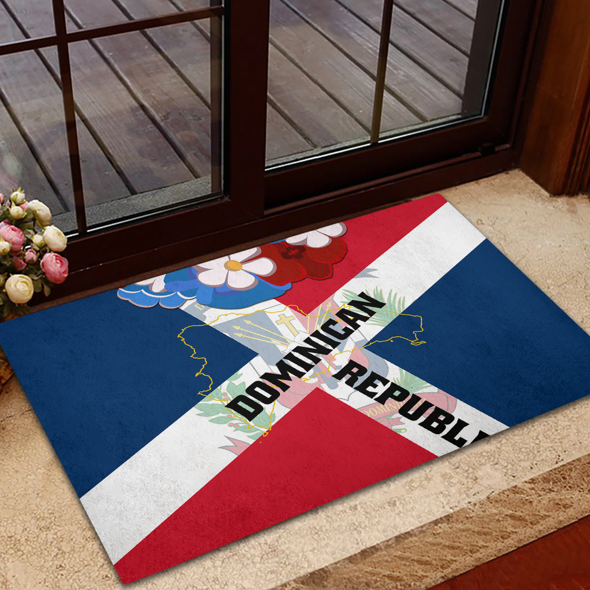 Dominican Republic Independence Day Rubber Doormat Coat Of Arms Flag Style - Wonder Print Shop