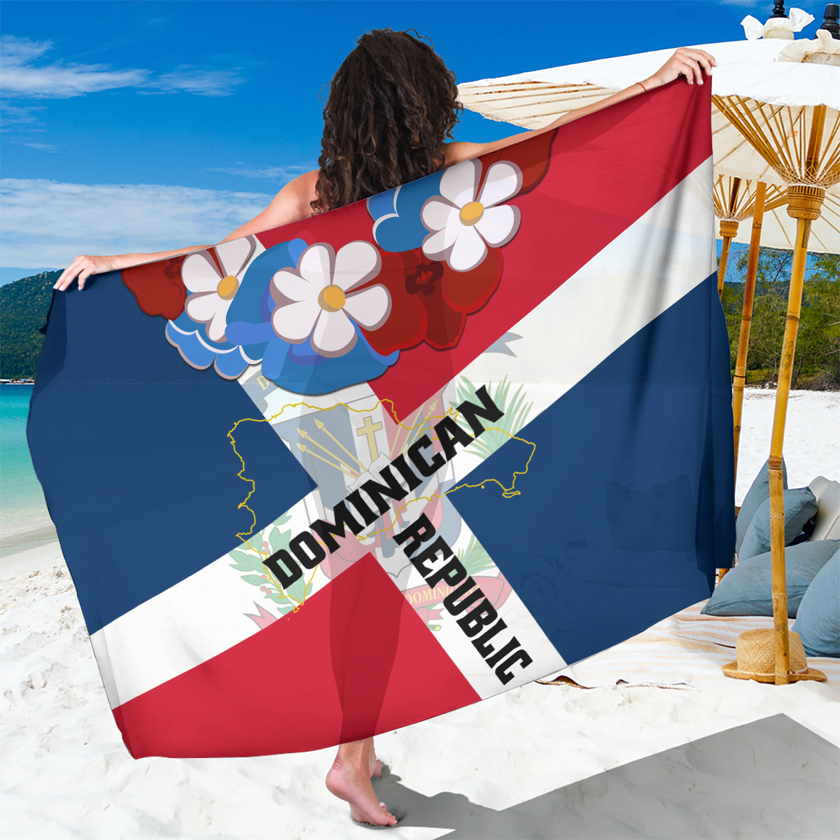 Dominican Republic Independence Day Sarong Coat Of Arms Flag Style - Wonder Print Shop