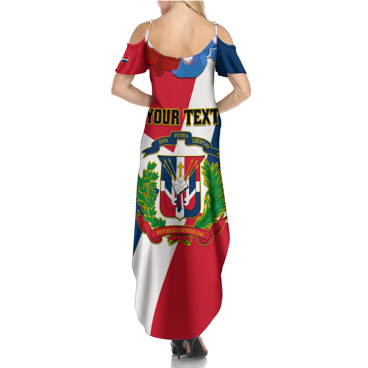 Dominican Republic Independence Day Summer Maxi Dress Coat Of Arms Flag Style - Wonder Print Shop