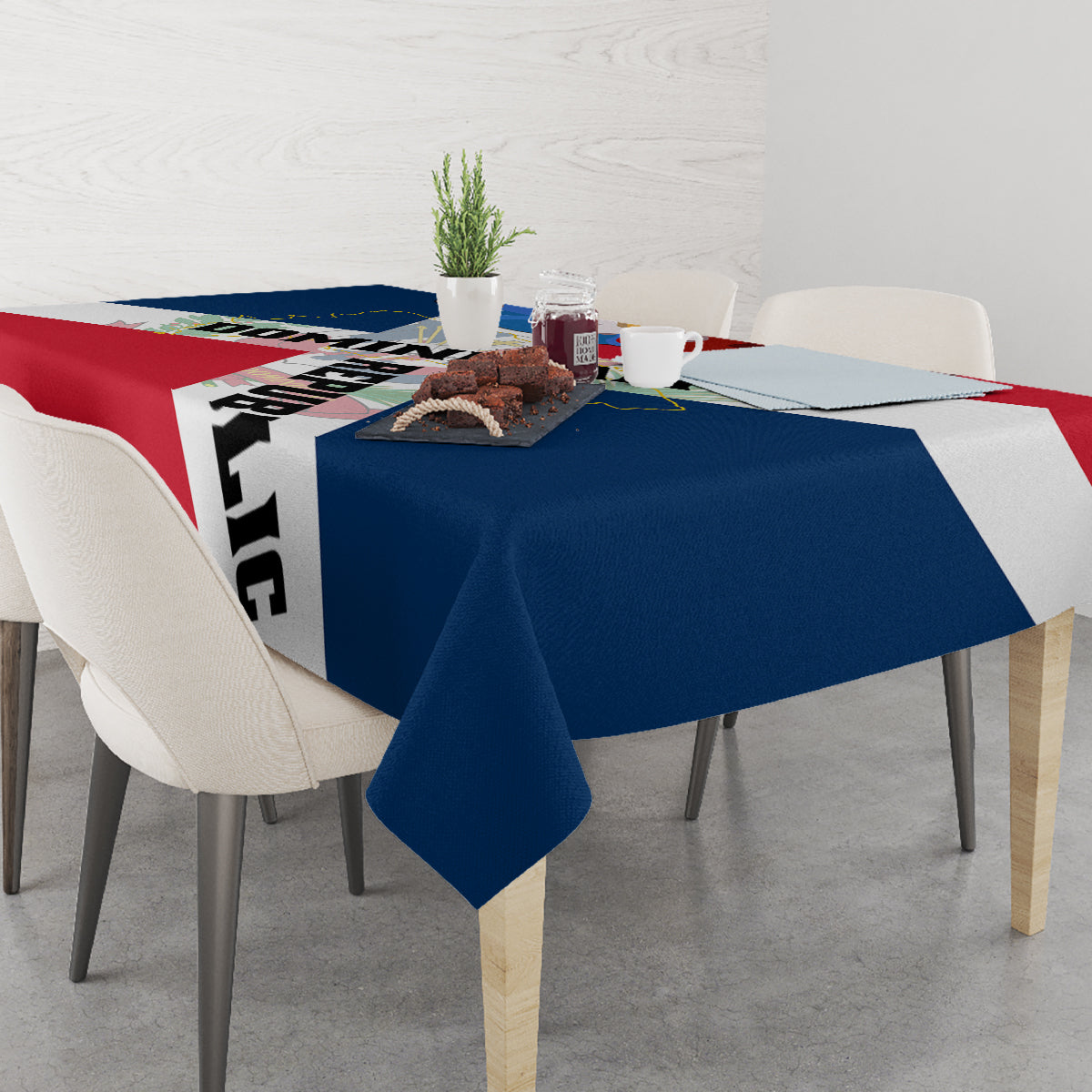 Dominican Republic Independence Day Tablecloth Coat Of Arms Flag Style - Wonder Print Shop
