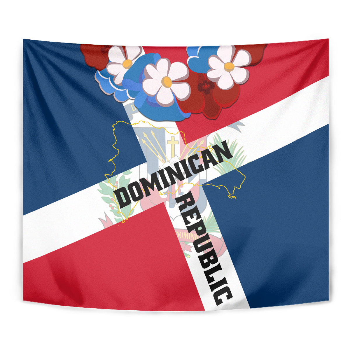 Dominican Republic Independence Day Tapestry Coat Of Arms Flag Style - Wonder Print Shop