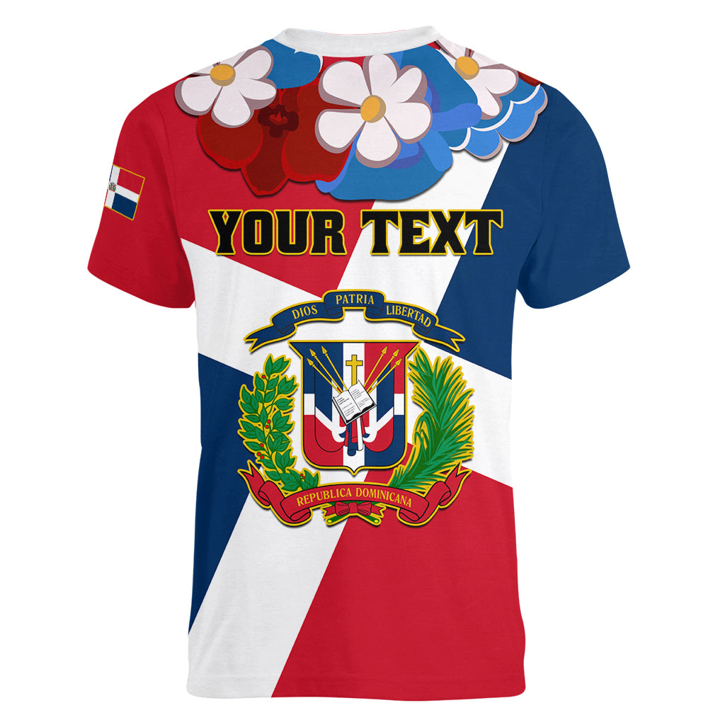 Dominican Republic Independence Day Women V Neck T Shirt Coat Of Arms Flag Style - Wonder Print Shop