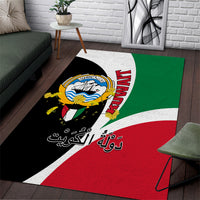 Kuwait National Day Area Rug Kuwayt Coat Of Arms Arfaj Flower - Wonder Print Shop