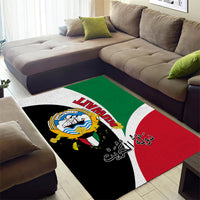 Kuwait National Day Area Rug Kuwayt Coat Of Arms Arfaj Flower - Wonder Print Shop