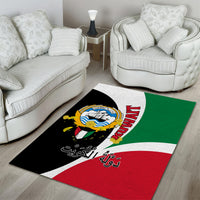 Kuwait National Day Area Rug Kuwayt Coat Of Arms Arfaj Flower - Wonder Print Shop