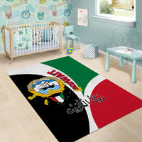 Kuwait National Day Area Rug Kuwayt Coat Of Arms Arfaj Flower - Wonder Print Shop