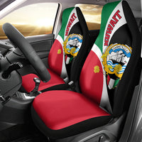 Kuwait National Day Car Seat Cover Kuwayt Coat Of Arms Arfaj Flower - Wonder Print Shop