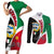 Kuwait National Day Couples Matching Short Sleeve Bodycon Dress and Long Sleeve Button Shirt Kuwayt Coat Of Arms Arfaj Flower - Wonder Print Shop