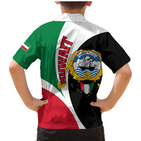 Kuwait National Day Family Matching Mermaid Dress and Hawaiian Shirt Kuwayt Coat Of Arms Arfaj Flower - Wonder Print Shop