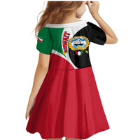 Kuwait National Day Family Matching Mermaid Dress and Hawaiian Shirt Kuwayt Coat Of Arms Arfaj Flower - Wonder Print Shop