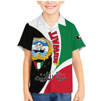 Kuwait National Day Family Matching Mermaid Dress and Hawaiian Shirt Kuwayt Coat Of Arms Arfaj Flower - Wonder Print Shop