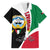 Kuwait National Day Family Matching Off Shoulder Maxi Dress and Hawaiian Shirt Kuwayt Coat Of Arms Arfaj Flower - Wonder Print Shop