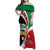 Kuwait National Day Family Matching Off Shoulder Maxi Dress and Hawaiian Shirt Kuwayt Coat Of Arms Arfaj Flower - Wonder Print Shop
