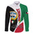 Kuwait National Day Family Matching Puletasi and Hawaiian Shirt Kuwayt Coat Of Arms Arfaj Flower - Wonder Print Shop