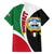 Kuwait National Day Family Matching Short Sleeve Bodycon Dress and Hawaiian Shirt Kuwayt Coat Of Arms Arfaj Flower - Wonder Print Shop