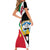 Kuwait National Day Family Matching Short Sleeve Bodycon Dress and Hawaiian Shirt Kuwayt Coat Of Arms Arfaj Flower - Wonder Print Shop