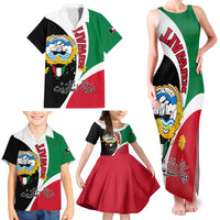 Kuwait National Day Family Matching Tank Maxi Dress and Hawaiian Shirt Kuwayt Coat Of Arms Arfaj Flower - Wonder Print Shop