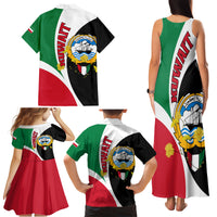Kuwait National Day Family Matching Tank Maxi Dress and Hawaiian Shirt Kuwayt Coat Of Arms Arfaj Flower - Wonder Print Shop