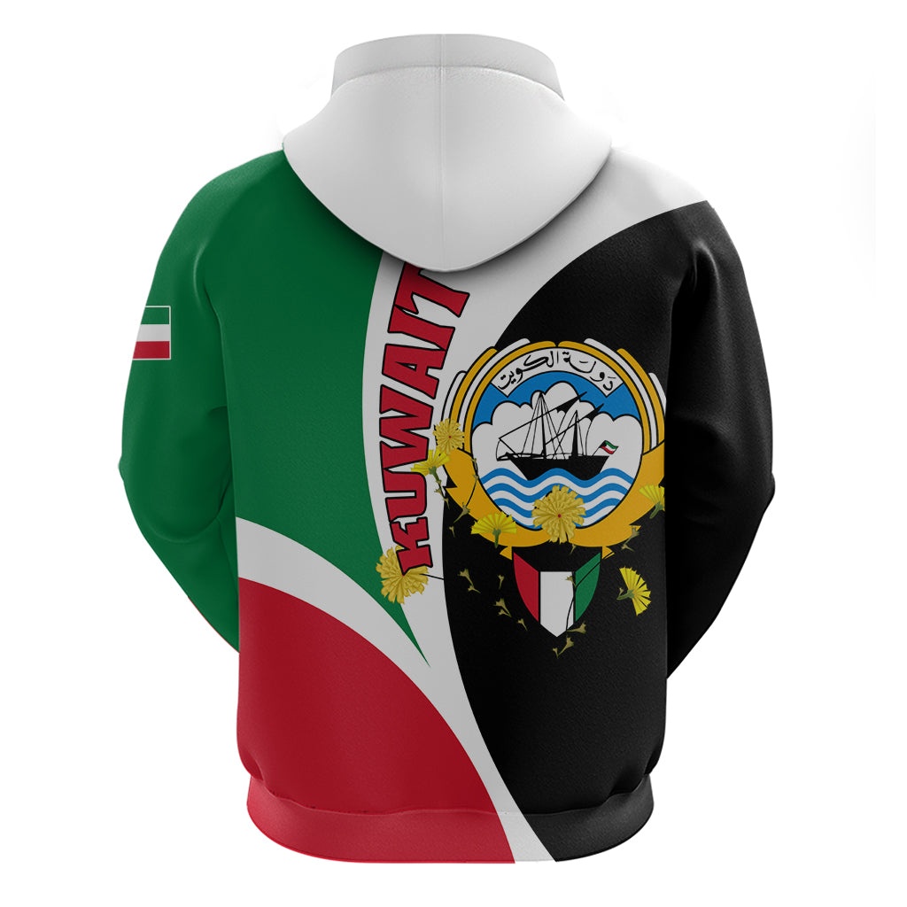 Kuwait National Day Hoodie Kuwayt Coat Of Arms Arfaj Flower - Wonder Print Shop