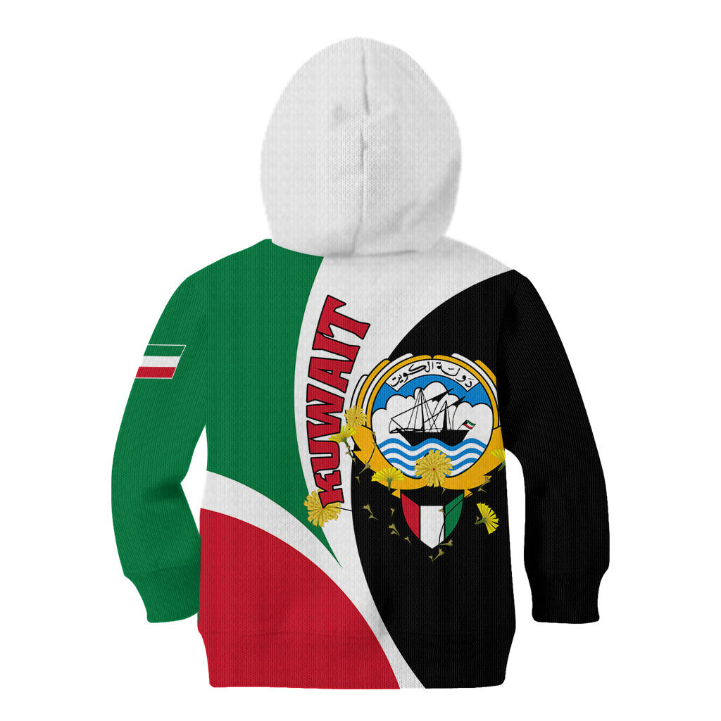 Kuwait National Day Kid Hoodie Kuwayt Coat Of Arms Arfaj Flower - Wonder Print Shop