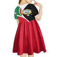 Kuwait National Day Kid Short Sleeve Dress Kuwayt Coat Of Arms Arfaj Flower - Wonder Print Shop
