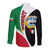 Kuwait National Day Long Sleeve Button Shirt Kuwayt Coat Of Arms Arfaj Flower - Wonder Print Shop