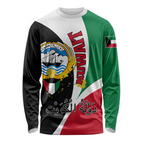 Kuwait National Day Long Sleeve Shirt Kuwayt Coat Of Arms Arfaj Flower - Wonder Print Shop