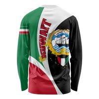 Kuwait National Day Long Sleeve Shirt Kuwayt Coat Of Arms Arfaj Flower - Wonder Print Shop