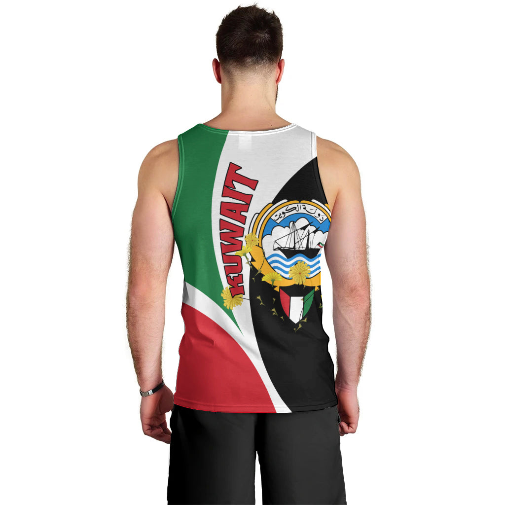 Kuwait National Day Men Tank Top Kuwayt Coat Of Arms Arfaj Flower - Wonder Print Shop