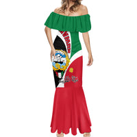 Kuwait National Day Mermaid Dress Kuwayt Coat Of Arms Arfaj Flower - Wonder Print Shop