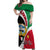 Kuwait National Day Off Shoulder Maxi Dress Kuwayt Coat Of Arms Arfaj Flower - Wonder Print Shop
