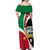 Kuwait National Day Off Shoulder Maxi Dress Kuwayt Coat Of Arms Arfaj Flower - Wonder Print Shop