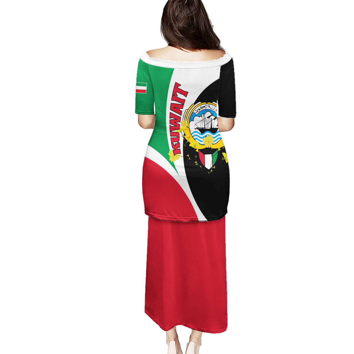Kuwait National Day Puletasi Kuwayt Coat Of Arms Arfaj Flower - Wonder Print Shop