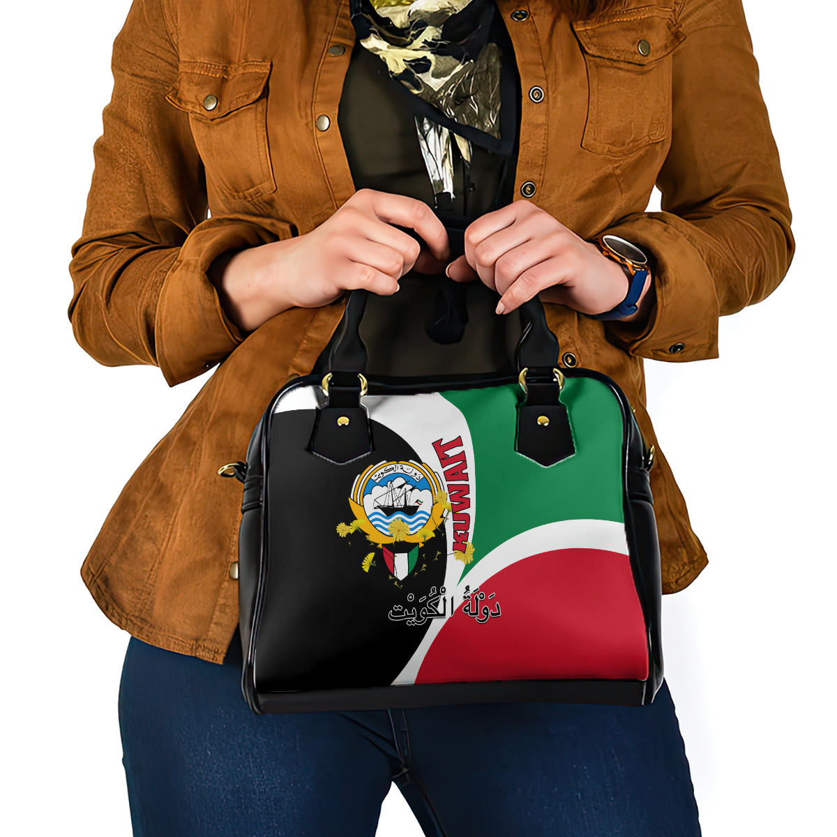 Kuwait National Day Shoulder Handbag Kuwayt Coat Of Arms Arfaj Flower