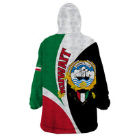 Kuwait National Day Wearable Blanket Hoodie Kuwayt Coat Of Arms Arfaj Flower - Wonder Print Shop