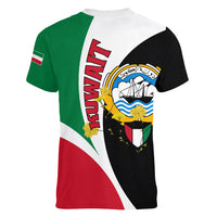 Kuwait National Day Women V Neck T Shirt Kuwayt Coat Of Arms Arfaj Flower - Wonder Print Shop