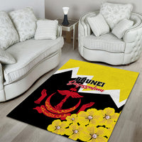 Brunei Darussalam National Day Area Rug Coat Of Arms Simpor Flower - Wonder Print Shop